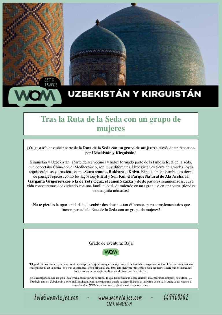 Viaje A Uzbekistan Y Kirguistan 2019 Viajar Sola En Grupo Www Wom