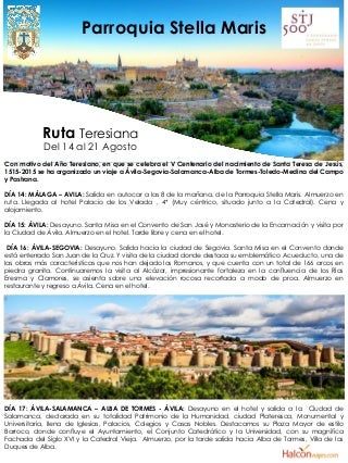 Viaje avila 14 al 21 agosto