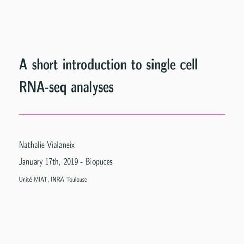 A short introduction to single-cell RNA-seq analyses