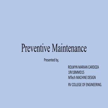 Vibration  preventive maintenance, types , advantages