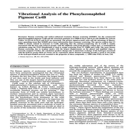 Vibrational analysis of the phenylazonaphthol pigment ca4b