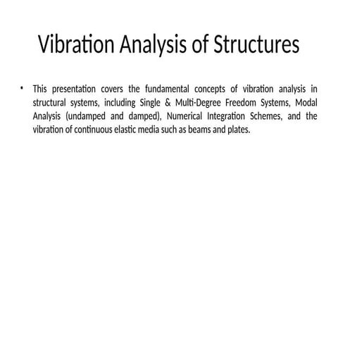 Vibration Analysis of Structuresdsaddsadadsadadadada