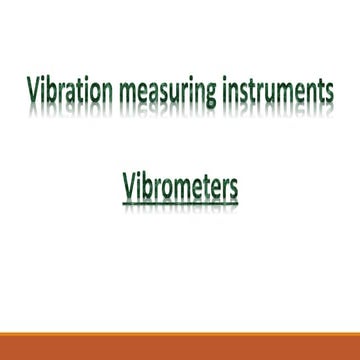 Vibration measuring instrument - Vibrometer