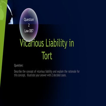 Vicarious liability in tort