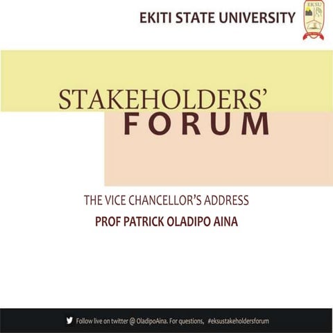 Vice chancellors adrress