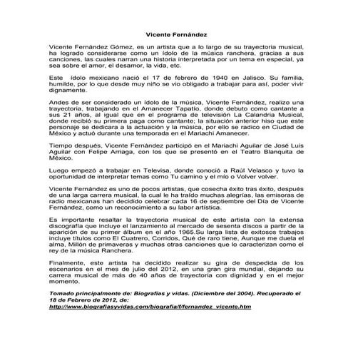 Vicente fernández. juan c moreno