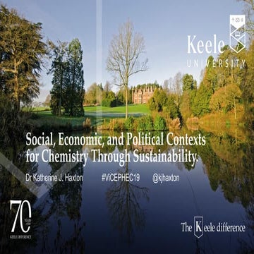 Social, Economic and Political Contexts for Chemistry Through Sustainability