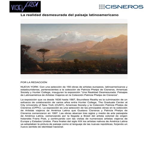 La realidad desmesurada del paisaje latinoamericano