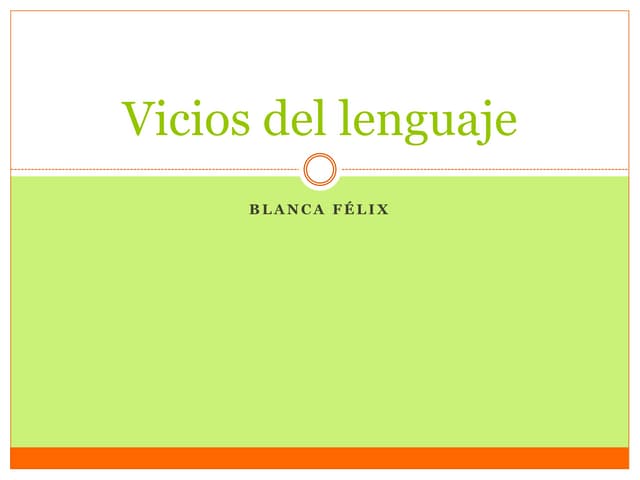 Vicios del lenguaje