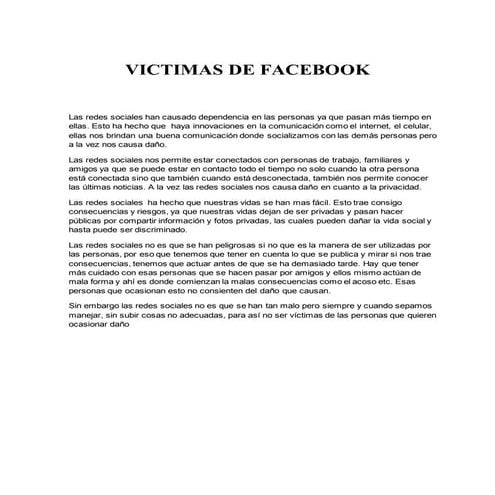 Victimas de facebook 