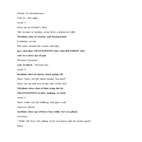 Victim of circumstances script 