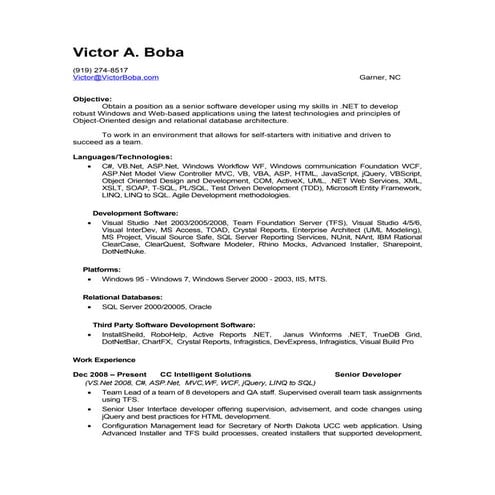 Victor Boba Resume