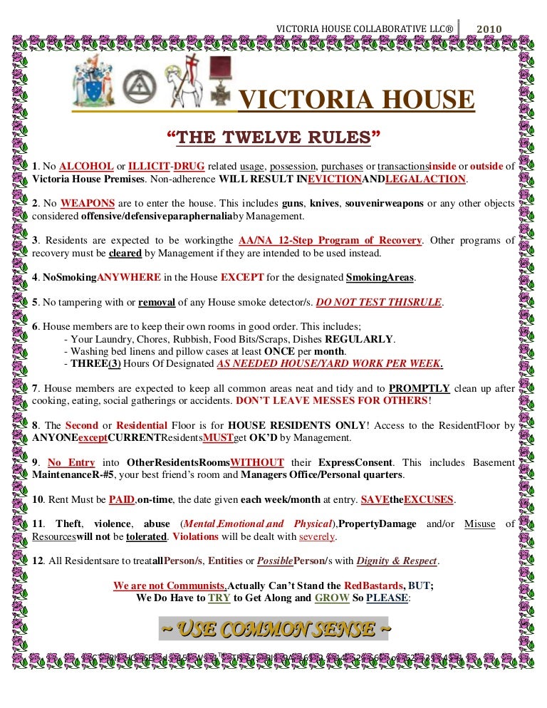 Victoria House Rules