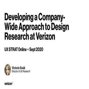 UX STRAT Online 2020: Victoria Sosik, Verizon