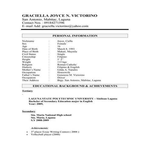 Victorino  Resume