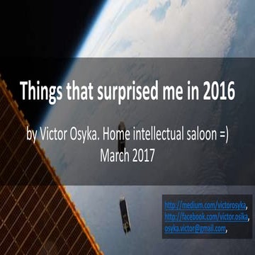 Things that surprised me in 2016: space, physics, biology, psychology, histor...