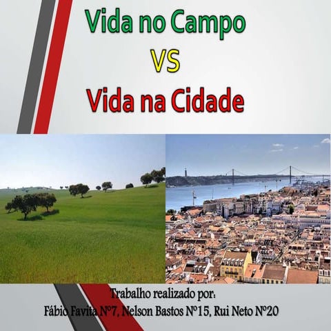 Vida no campo VS vida na cidade | PPTX