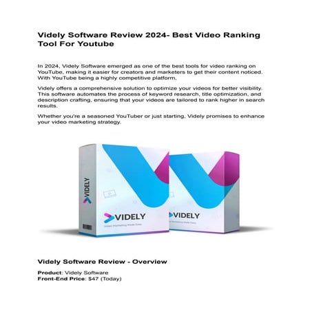 Videly Software Review 2024- Best Video Ranking Tool For Youtube.pdf