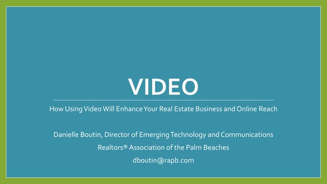 Video Marketing for Real Estate 
