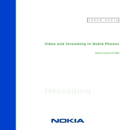 Video and Streaming in Nokia Phones v1.0