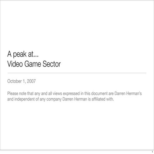 Video Game Landscape Overview Final