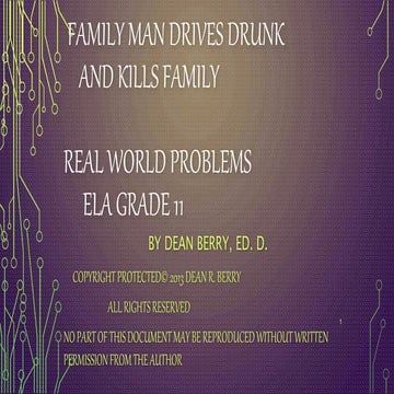 Dean R Berry Debate: Family Man Drives Drunk and Kills Family