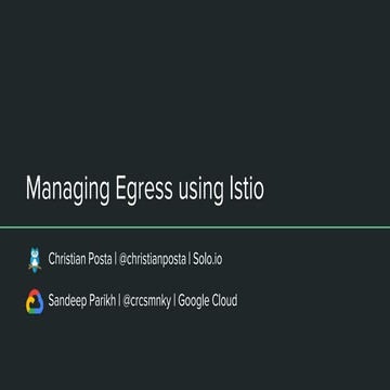 Managing Egress with Istio