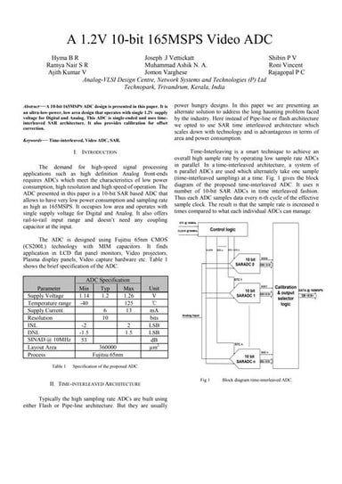 A 1.2V 10-bit 165MSPS Video ADC