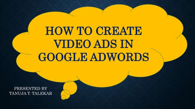 How to create a Video ad campaign in adwords