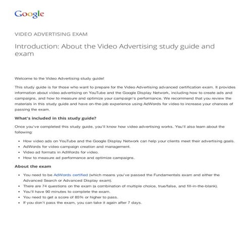 Google Video Advertising 