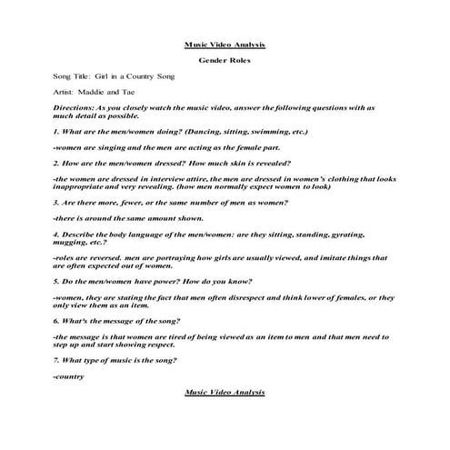 Video analysis worksheet | PDF