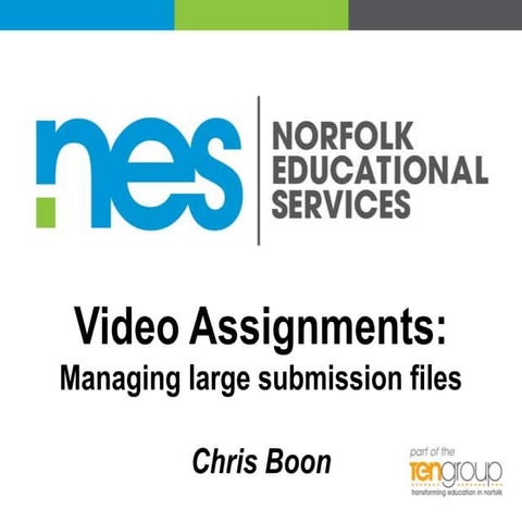 Video assignments - managing large submission files using Blackboard and Plan...