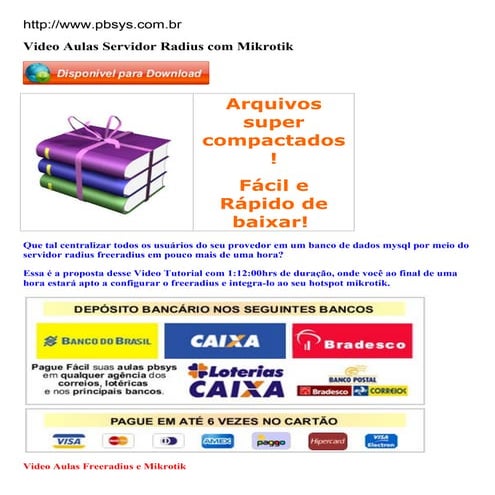 Video aulas servidor radius com mikrotik