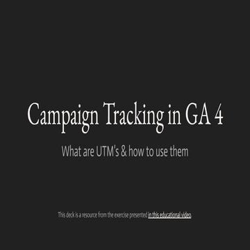 Campaign Tracking in GA 4 - Introduction