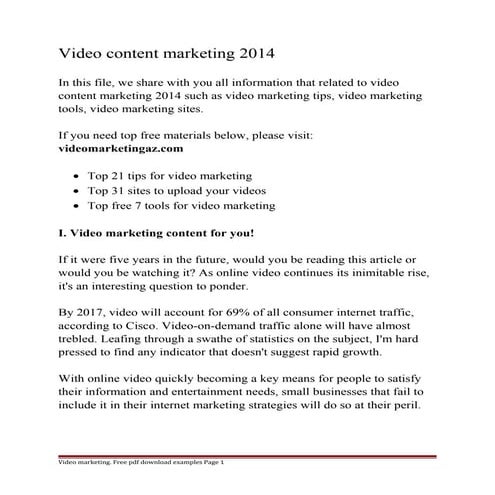 Video content marketing 2014