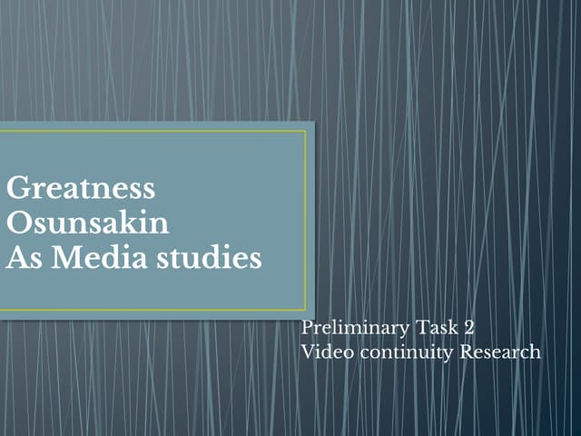 Video Continuity Research