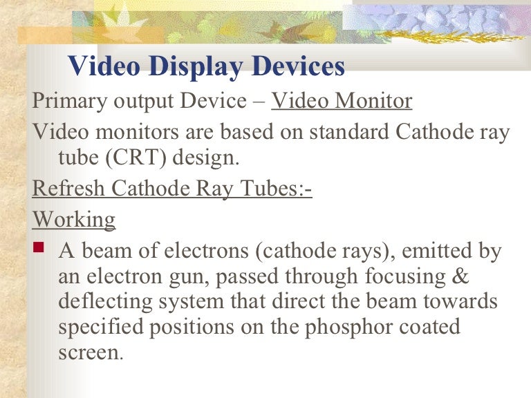 Video display devices