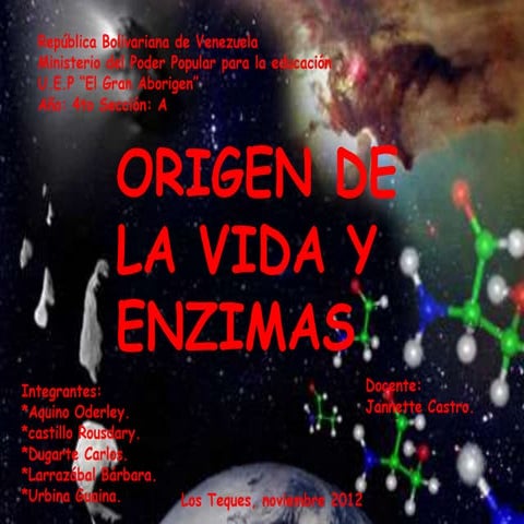 video origen de la vida y enzimas