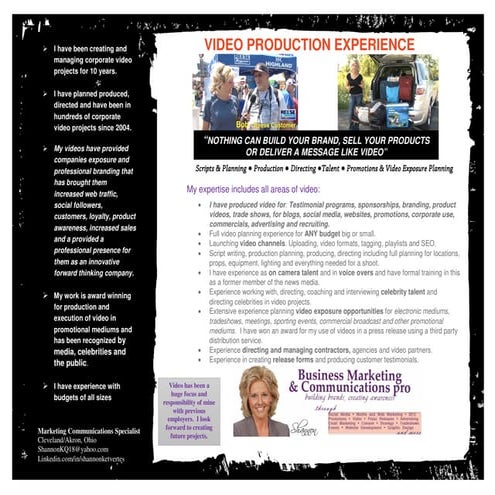 Extensive video experience