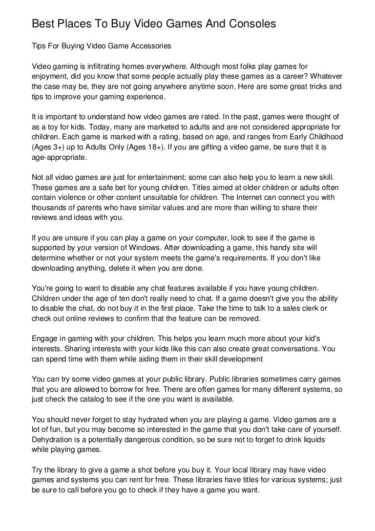 best places to buy video games online