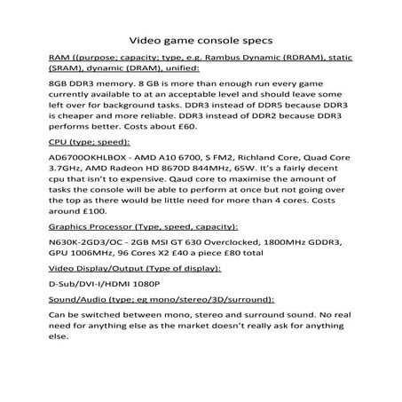 Videogameconsolespecs  complete