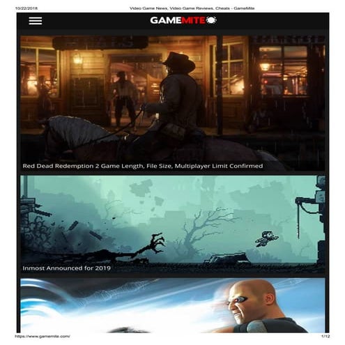 Video game news, video game reviews, cheats   game mite