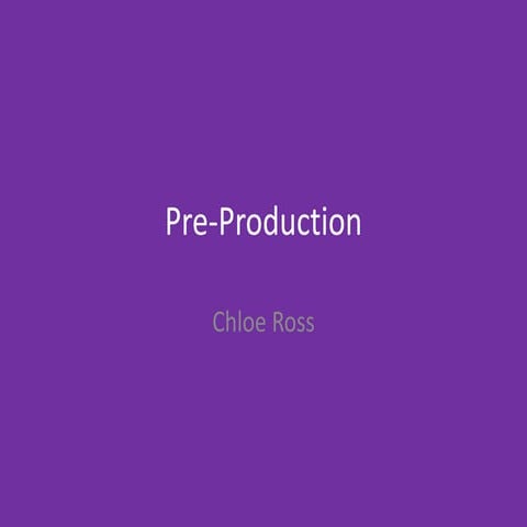 Video game pre production