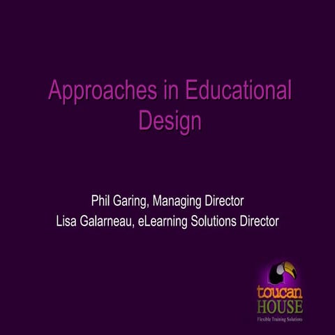 Approaches in Educational Design