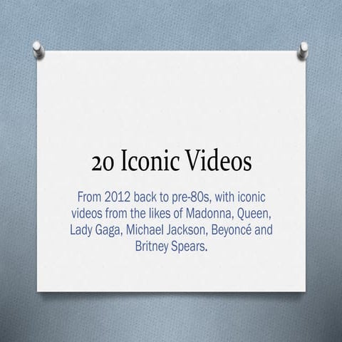 10 iconic music video still frames | PPT