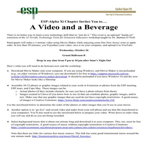 Video Homework Assignment for ESP meeting 10-16