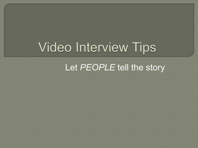 Video interview tips