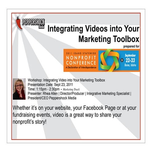 Video in your Nonprofit Marketing Toolbox 