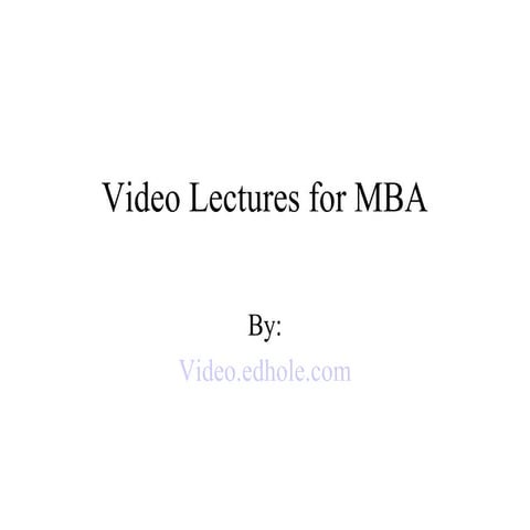 Video lecture for bca
