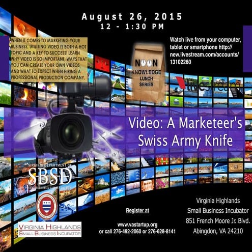 Video: A Marketeer's Swiss Army Knife Noon Knowledge, August 26, 2015